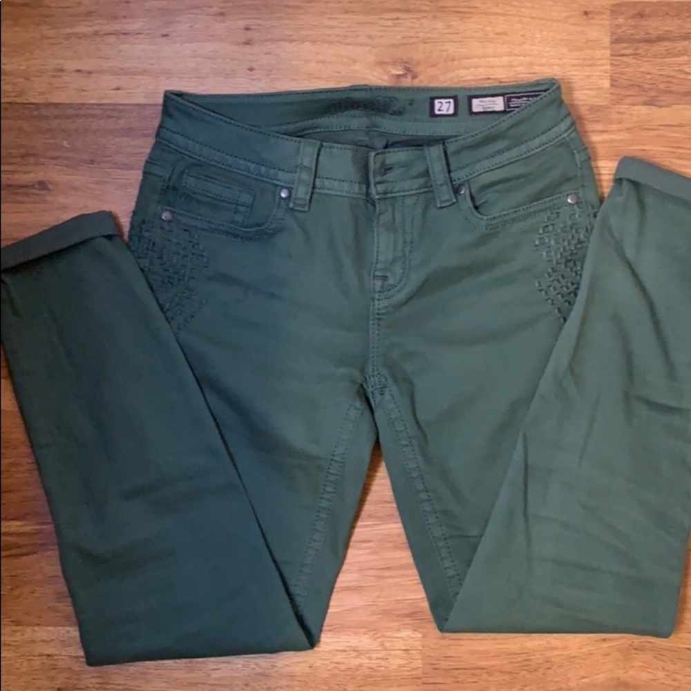 Miss Me Hunter Green Skinny Jeans 27 View 4